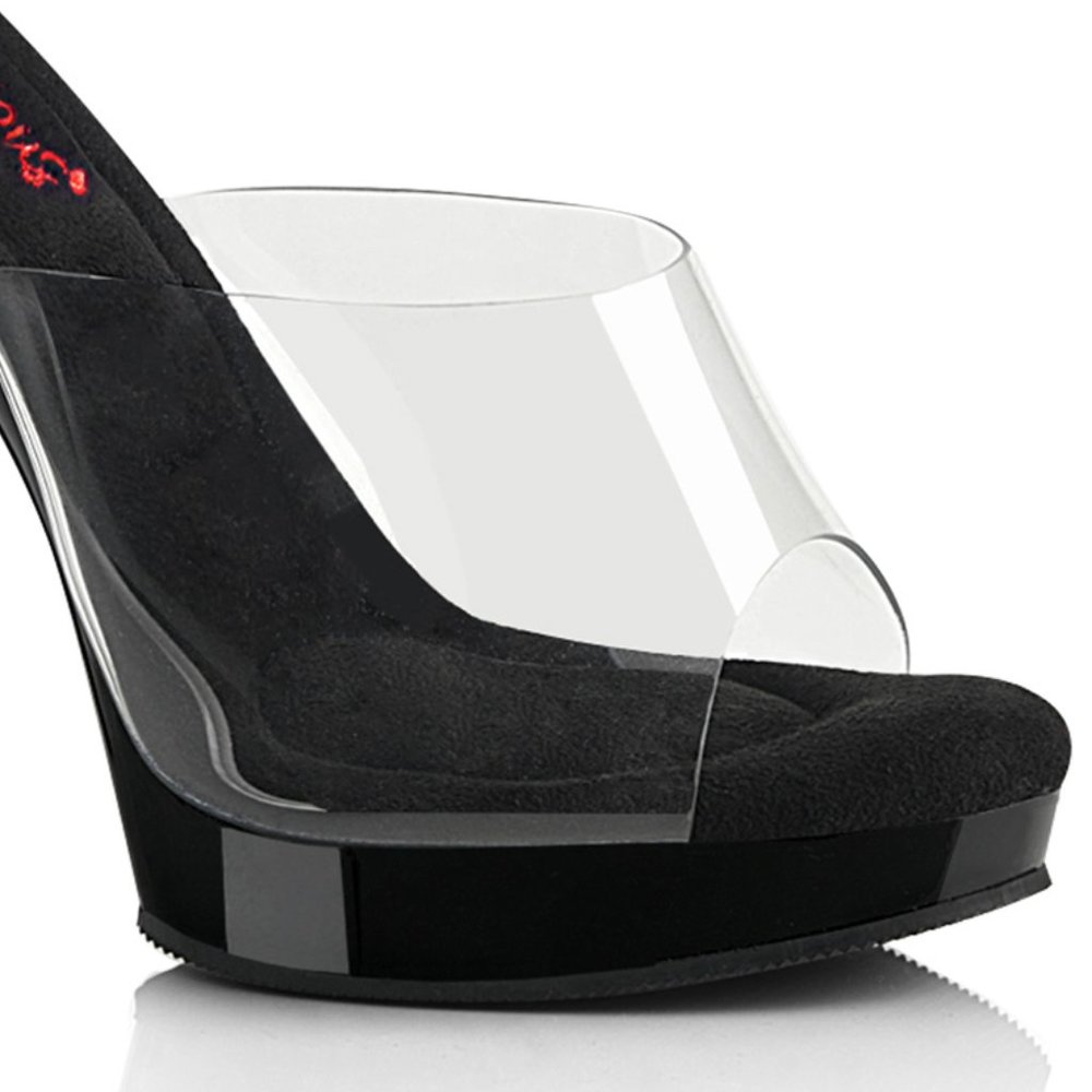 Platform Clear Comfort Width High Heel Shoes - Picture 3 of 5